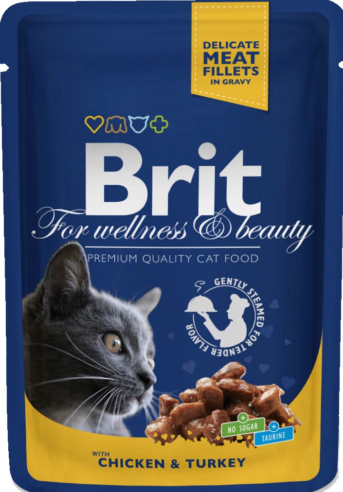 Brit Premium пауч для кошек Курица/индейка 100г