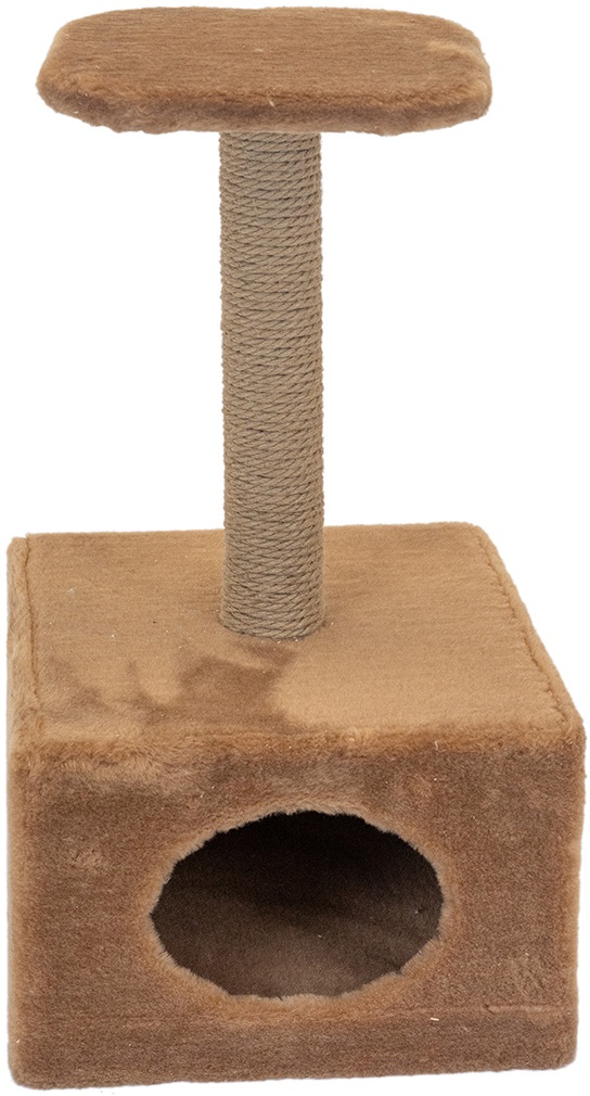 Домик-когтеточка "ЧИП" куб малый с полкой (столбик джут) 36*35*h71