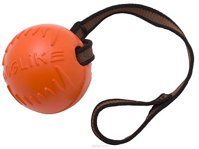Мяч с лентой средний Doglike (Оранжевый)