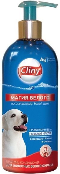 Cliny Шампунь-конд. д/собак Магия белого 300мл