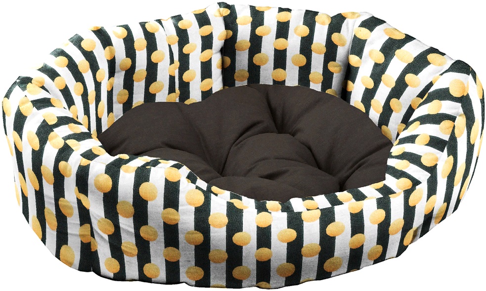 Подушка круглая с бортами DOMINO 45 для собак и кошек (Горох) 44*40*16см