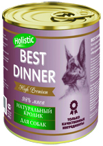 Best Dinner High Premium Натуральный кролик д/собак 0,34 кг (крупные мясные волокна в желе)
