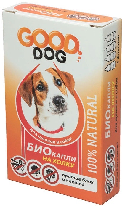 Антипаразитарные БИО капли для Щенков и Собак от блох и клещей 2мл (уп. 3шт)