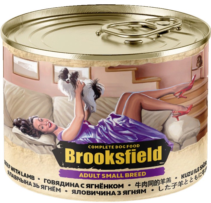 BROOKSFIELD Adult Small Breed Dog конс. для собак мелких пород Говядина с Ягнёнком и рисом 200г