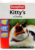 Беафар Витаминиз. лакомство «Kitty`s +Cheese» с сыром д/кошек 75шт