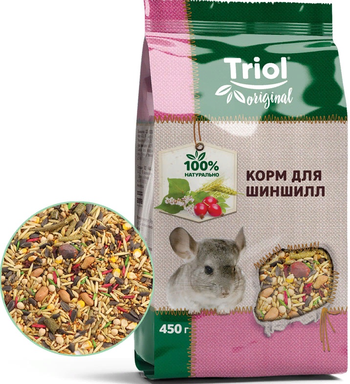 Корм Triol Original для шиншилл, 450г, Triol