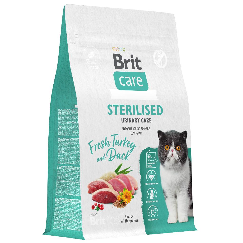 BRIT CARE, Сухой корм с индейкой и уткой д/стер.кошек "Cat Sterilised Urinary Care"