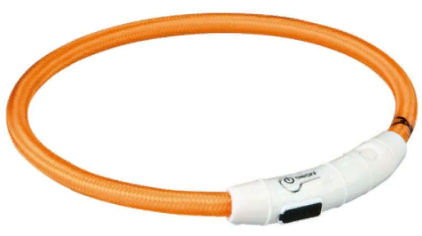 Мигающее кольцо д/собак USB, XS-S, 45см/4 7 мм нейлон оранжевый
