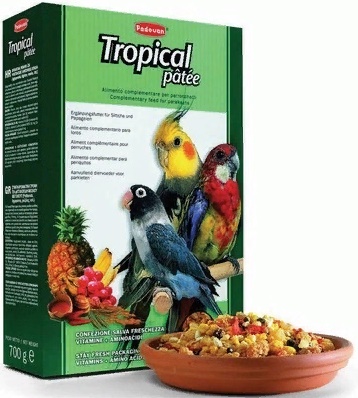PADOVAN Tropical patte Корм д/средних попугаев с фруктами 700г