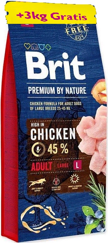 Brit Premium by Nature Adult L корм д/собак крупных пород 15+3кг