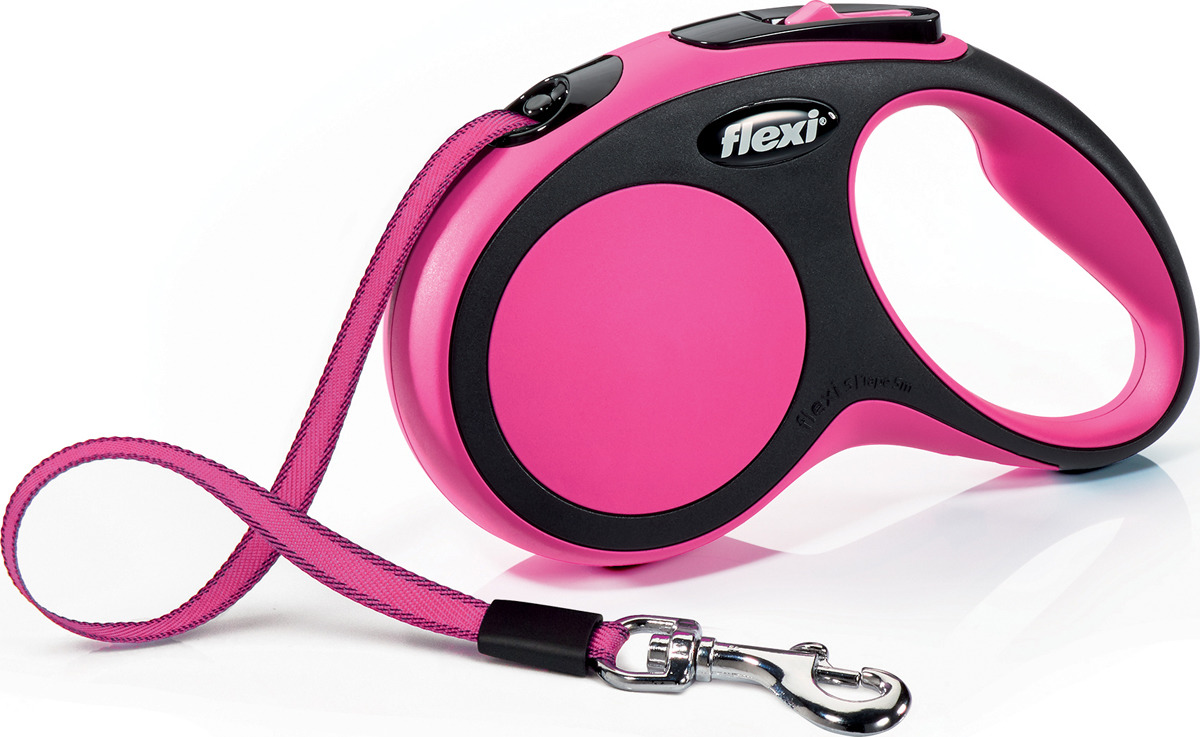 Рулетка FLEXI New Comfort S (до 15кг) лента 5м, розовая