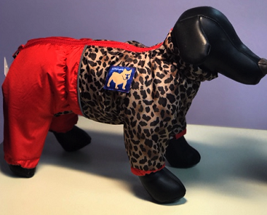 Комбинезон Lazfrenchino зимний красный/леопард д/девочек р23