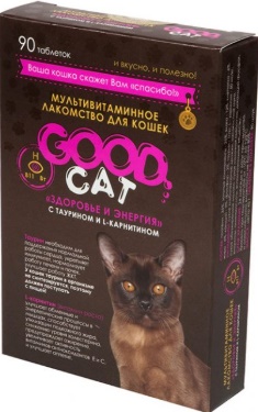 GOOD CAT Мультивитаминное лак-во для Кошек "ЗДОРОВЬЕ И ЭНЕРГИЯ" 90таб