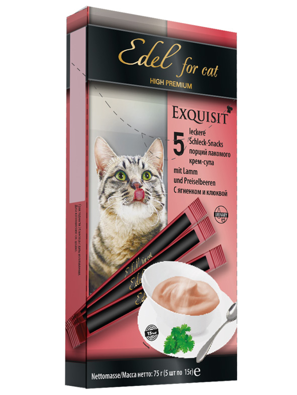 Edel for Cat крем-суп д/кошек с ягненком и клюквой 75г