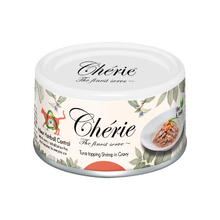 Консервы для Кошек Cherie Hairball Control Тунец с Креветкой в Соусе 80 г Pettric