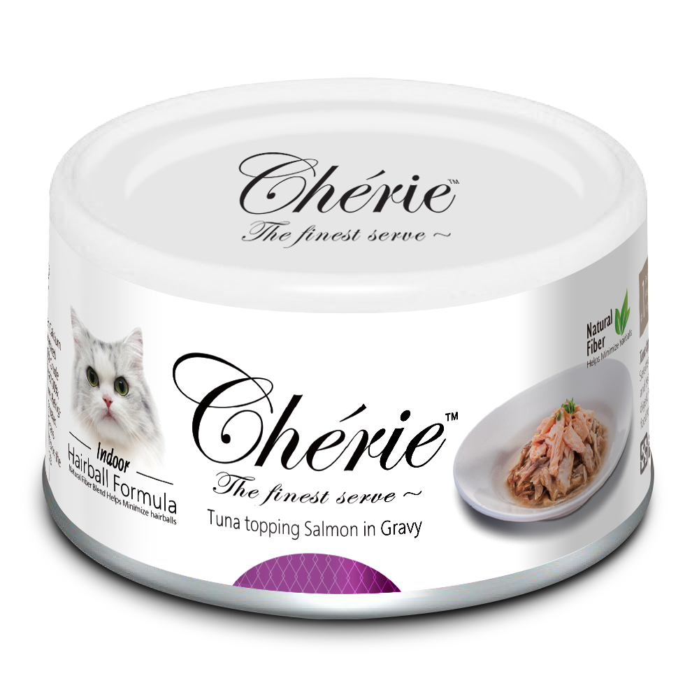 Консервы для Кошек Cherie Hairball Control Тунец с Лососем в Соусе 80 г Pettric