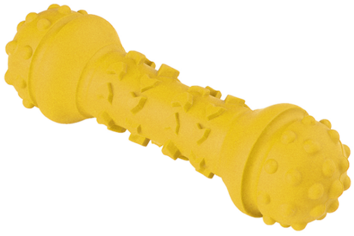 Игрушка Mr.Kranch для собак Гантель дентальная 18см желтая с ароматом сливок