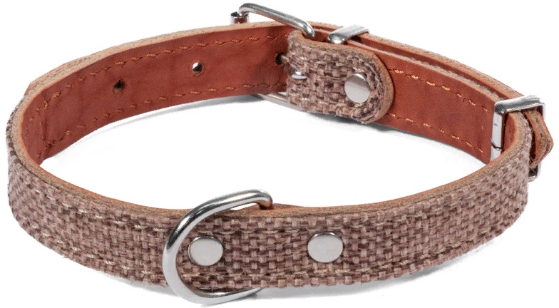Ошейник кожаный "Твид" коричневый, 16*360мм