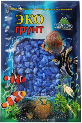 Цветная мраморная крошка 5-10мм СИНЯЯ (блестящая) 3,5кг