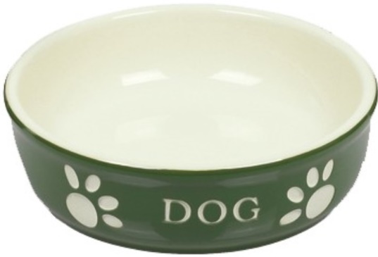Миска керамика зеленая 0,24л с рисунком DOG				