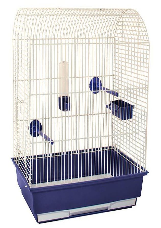 Клетка для птиц "РОМА №4" цветная, 37х26х48см (с комплектацией)