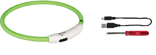 Мигающий ошейник для собак USB, XS–S: 35 см