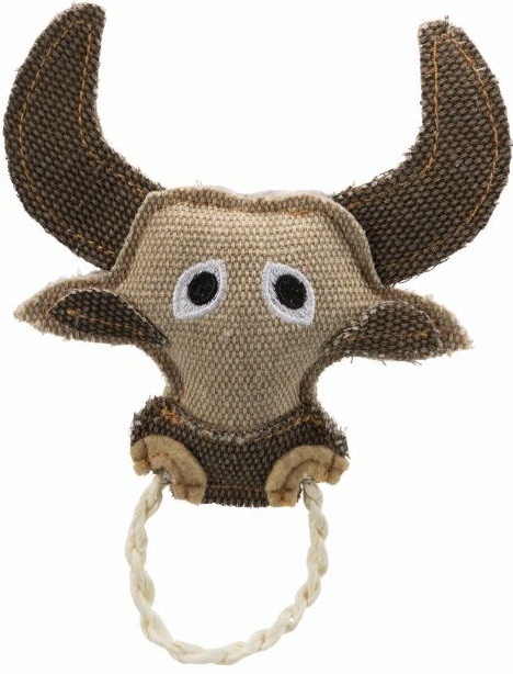 Игрушка "Бык" с верёвочным кольцом, 16см