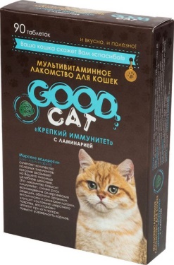 GOOD CAT Мультивитаминное лак-во для Кошек "КРЕПКИЙ ИММУНИТЕТ" с ламинарией 90таб