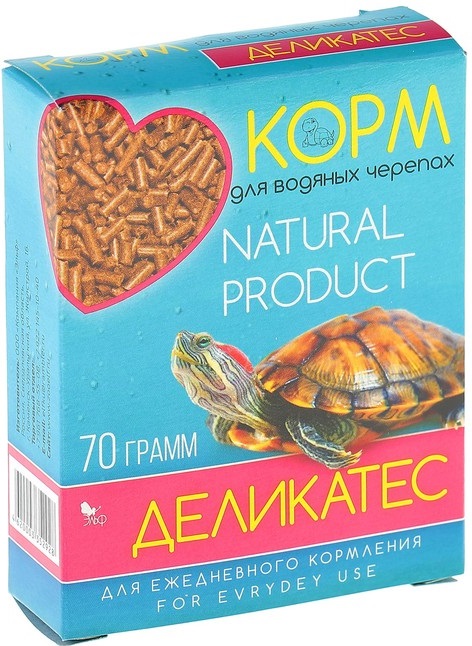 Корм повседневный для водных черепах Деликатес (с добавлением морепродуктов), 70г