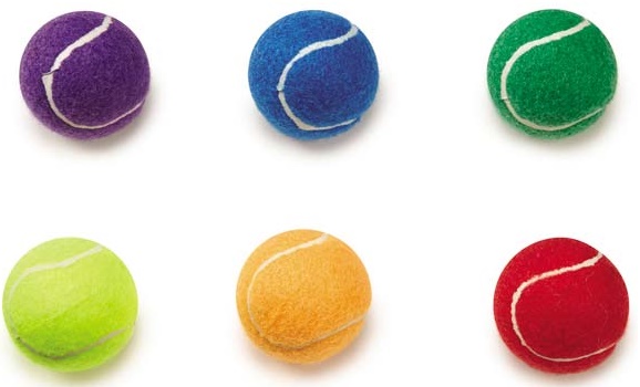 Игрушка для собак "Тенисный мяч" цветной 4,8см