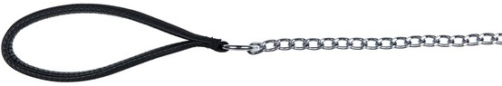 Поводок-цепь металл 100см/4мм с нейлоновой ручкой, чёрный