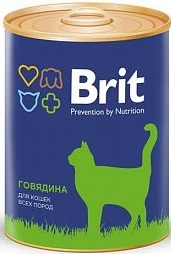 Brit консервы для кошек с говядиной 340г