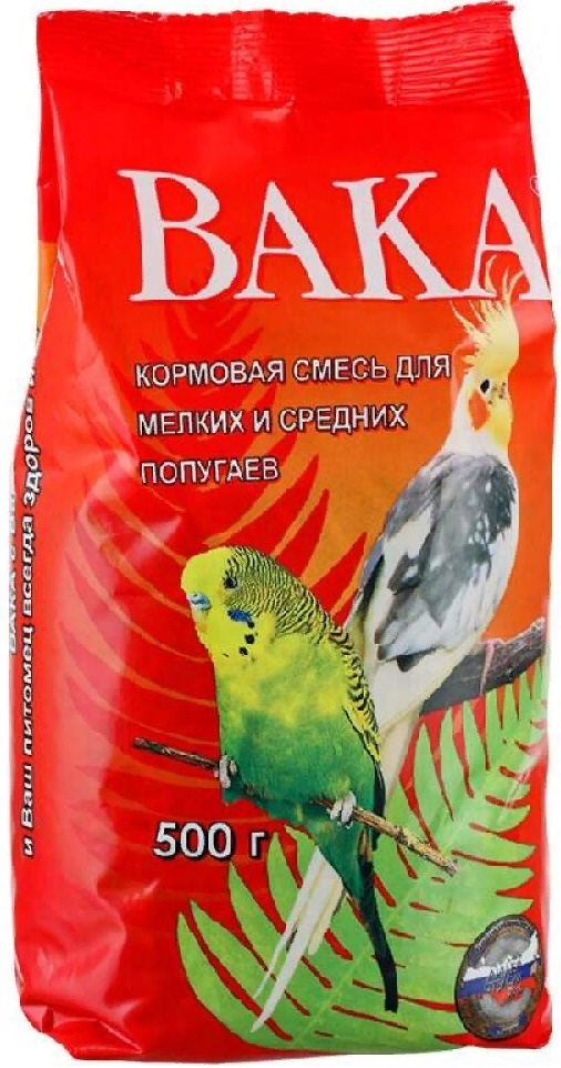 Вака корм для мелких и средних попугаев 500г