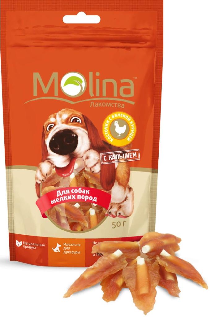 MOLINA Лакомство д/с мелких пород Косточки с вяленой курицей, 50г