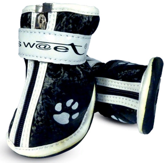 Ботинки для собак черные с "лапками" , 45*35*45мм (уп.4шт.)