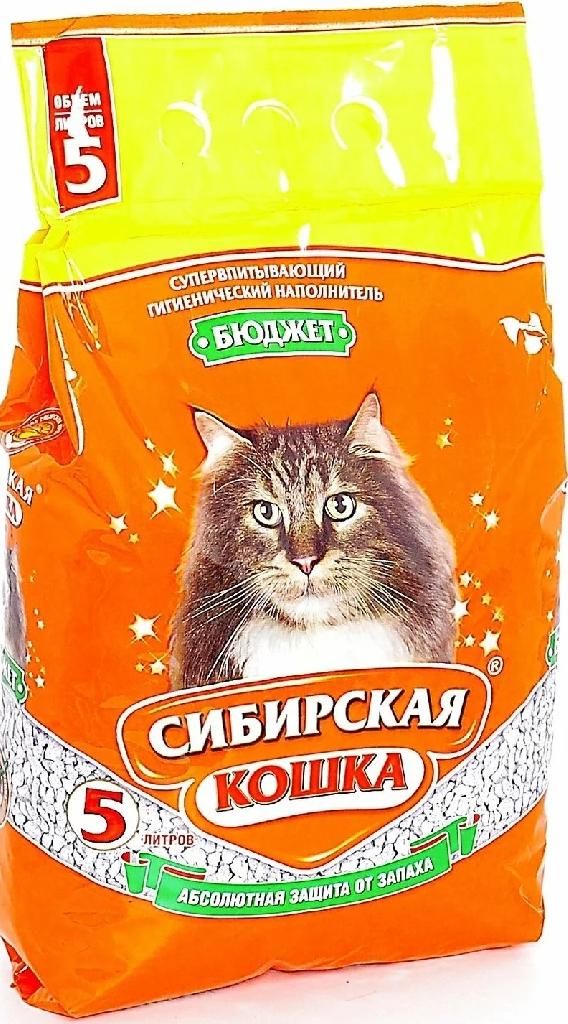 Наполнитель Сибирская Кошка БЮДЖЕТ 5л (впитывающий)