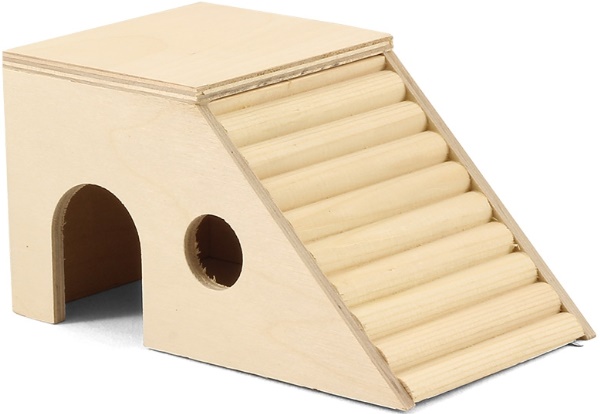 Домик-лестница для мелких животных деревянный, 170*100*90мм