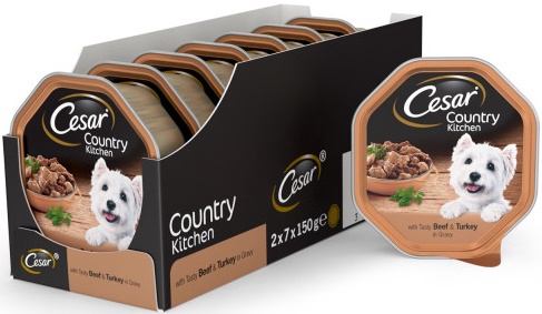 Cesar «Фермерская Кухня» лам. с говядиной и индейкой в соусе 7шт