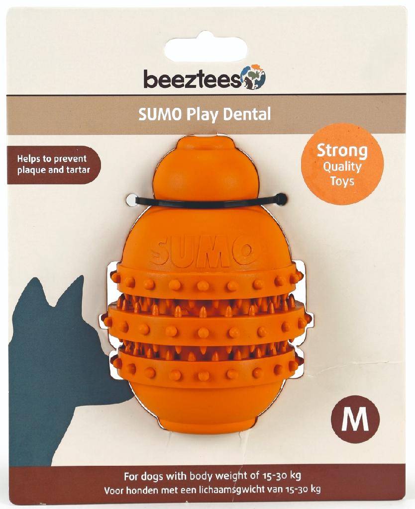 Игрушка д/собак "Sumo Play" для зубов оранжевая 9*9*12см Beeztees