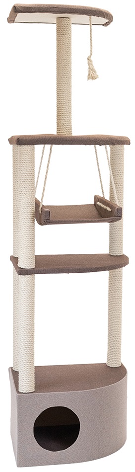 Комплекс-когтеточка "Хайтек"4-х ур. угловой с гамаком 36*49*170см