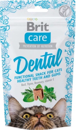 Brit Care лакомство для кошек Dental для очистки зубов, 50г