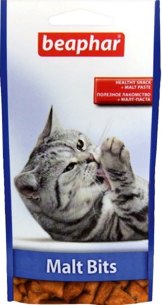 Беафар Подушечки «Malt-Bits» с мальт-пастой для кошек, 35г