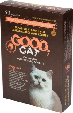 GOOD CAT Мультивитаминное лак-во для Кошек со вкусом "НОРВЕЖСКОГО ЛОСОСЯ" 90таб