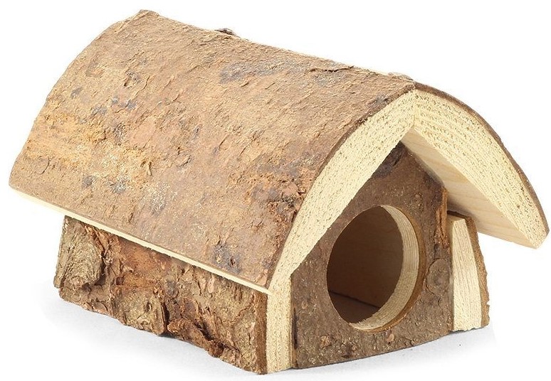 Домик-избушка для мелких животных из неокоренного дерева, 120*160*100мм