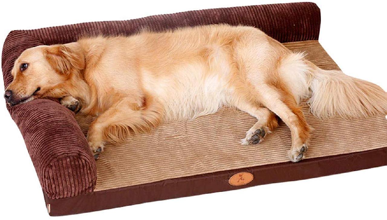 Лежанка- диван для животных с бортами коричневый