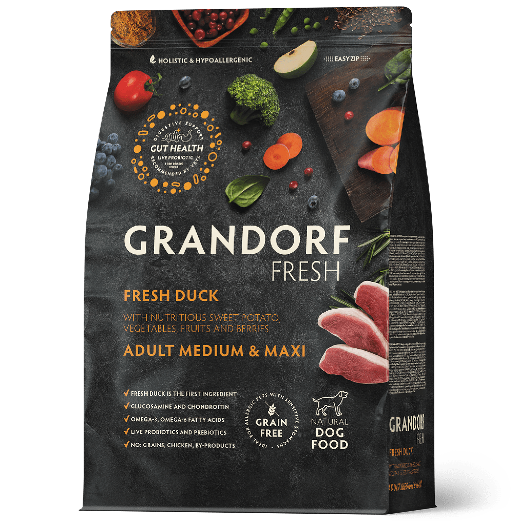 GRANDORF Fresh Dog Adult MED&MAXI Duck&Sweet Potato Утка с бататом для собак средних и крупных пород