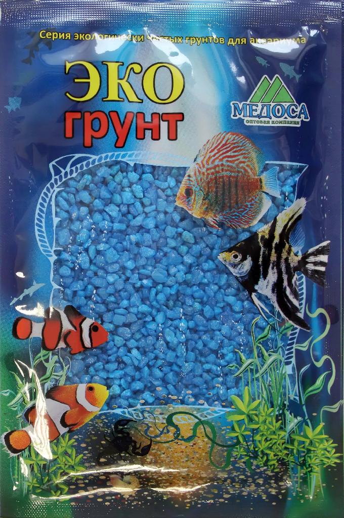 Цветная мраморная крошка 2-5мм ГОЛУБАЯ (блестящая) 3,5кг