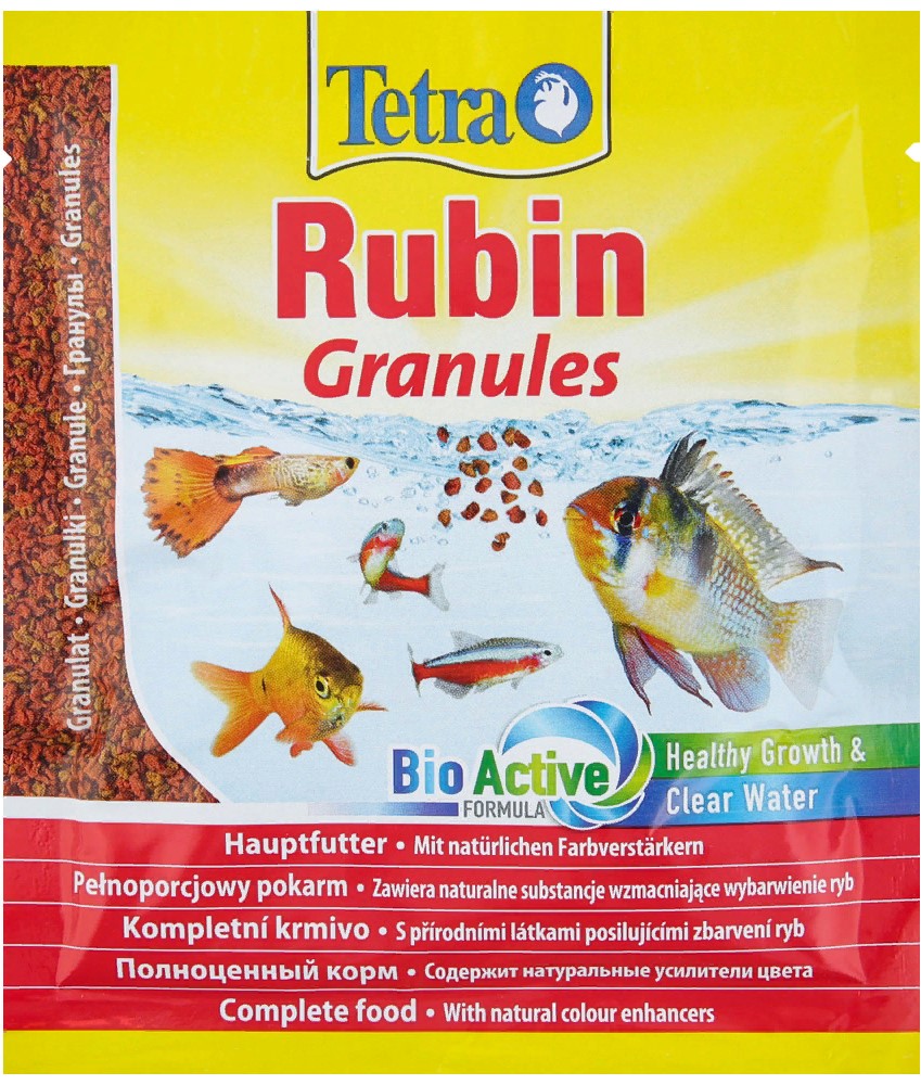 TetraRubin Granules корм в гранулах для улучшения окраса всех видов рыб 15г (пакет)