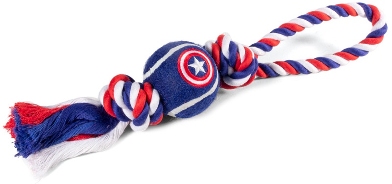 Игрушка для собак Marvel Капитан Америка «Верёвка и мяч», d70/350мм