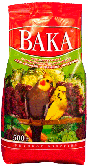 Вака ВК Корм для мелких попугаев с минералами и овощами 500г